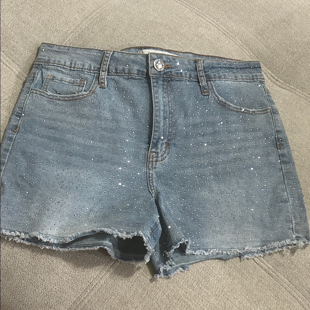 Sparkling Blue Jean Shorts
